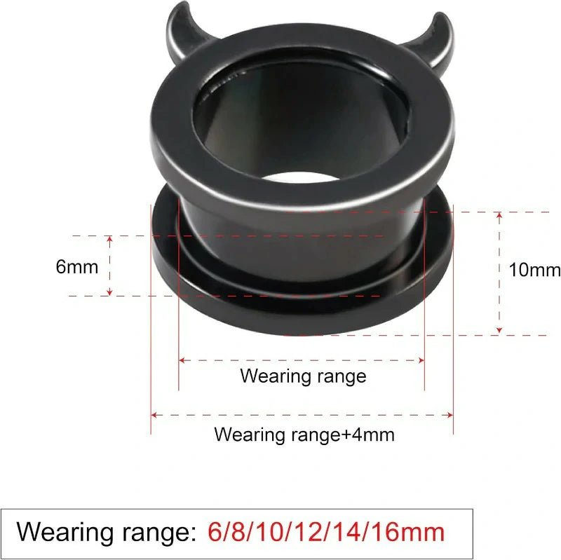 1 Pair Flesh Piercing Plugs Tunnels Evil Style Earrings Stretchers Expander - QIAO CrystalQIAO CrystalQIAO Crystal