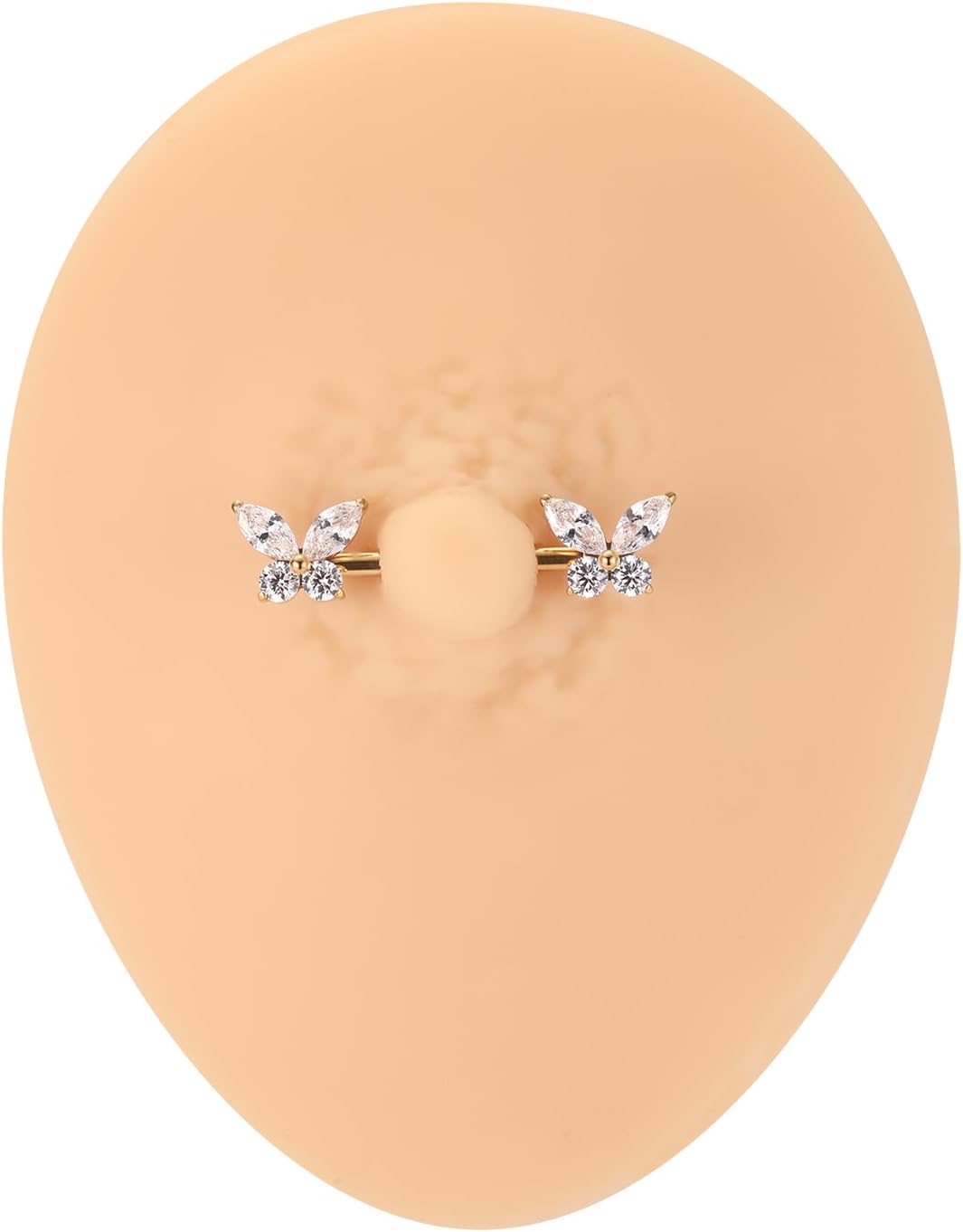 1 Pair Titanium Nipple Piercing Jewelry Butterfly Cube Zircon Nipple Rings Nipple Barbell Internally Threaded Nipple Bars Bridge Piercing Jewelry - QIAO CrystalQIAO CrystalQIAO Crystal