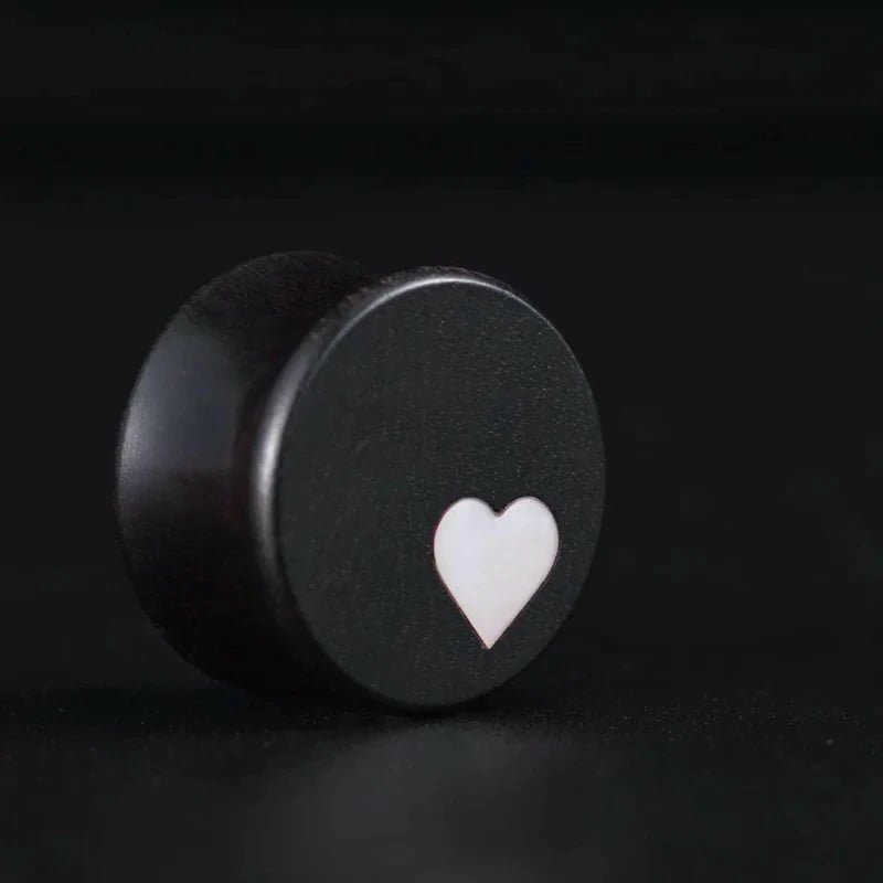 1 Pair Tunnels Heart Logo Earrings Expander Stretchers - QIAO CrystalQIAO CrystalQIAO Crystal
