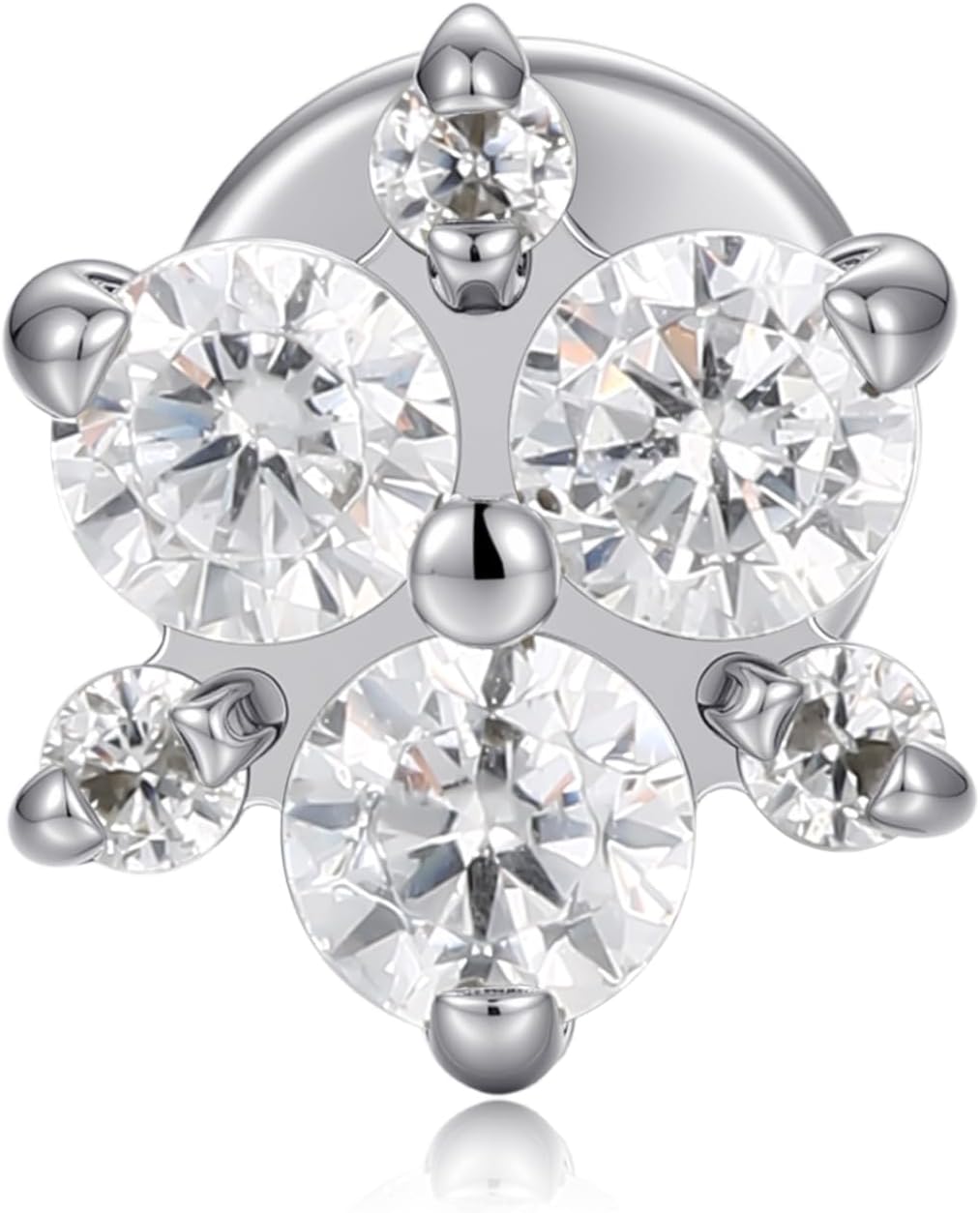 1 Piece Flat Back Earrings Cartilage Studs Tragus Conch Helix Piercings Cubic Zirconia Earring - QIAO CrystalQIAO CrystalQIAO Crystal