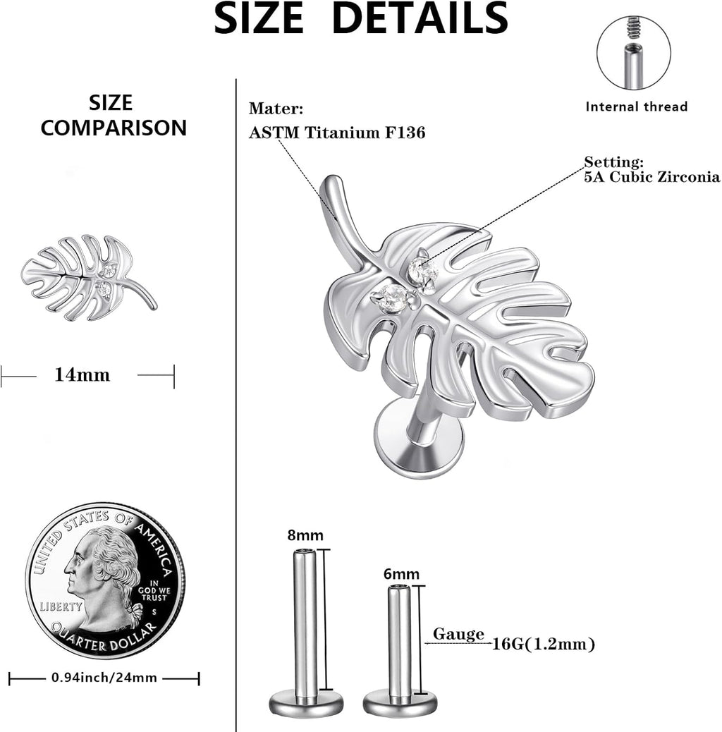 1 Piece Flat Back Earrings Cartilage Studs Tragus Conch Helix Piercings Cubic Zirconia Earring - QIAO CrystalQIAO CrystalQIAO Crystal