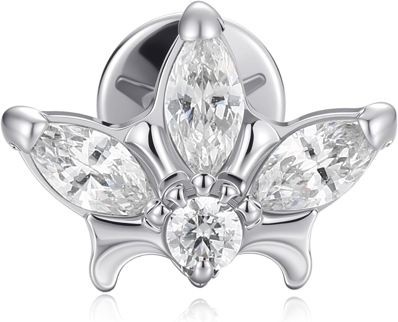 1 Piece Flat Back Earrings Cartilage Studs Tragus Conch Helix Piercings Cubic Zirconia Earring - QIAO CrystalQIAO CrystalQIAO Crystal