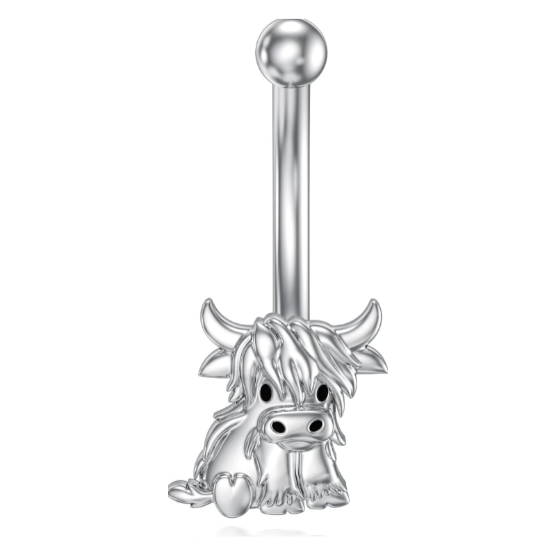 14G Belly Button Rings Cross/Cat/Butterfly/Cow/Skull/Birthstone Heart Navel Rings