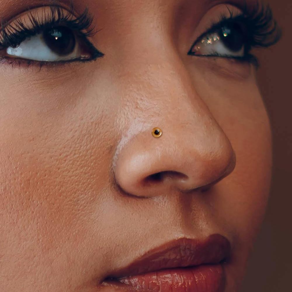 10Pcs Glass Clear Nose Studs Screw 18g/16g Glass Nose Piercing Retainer for Sport - QIAO CrystalQIAO CrystalQIAO Crystal