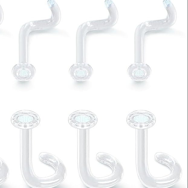10Pcs Glass Clear Nose Studs Screw 18g/16g Glass Nose Piercing Retainer for Sport - QIAO CrystalQIAO CrystalQIAO Crystal