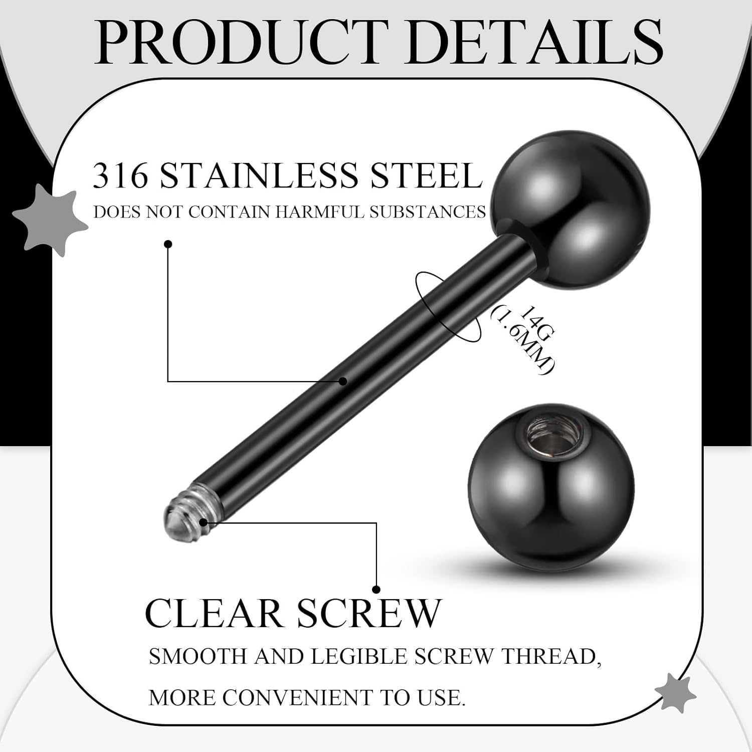 12 Pcs 14G Nipple Rings & Jewelry Set - Adjustable Body Piercing Nipple Chains & Barbell - QIAO CrystalQIAO CrystalQIAO Crystal