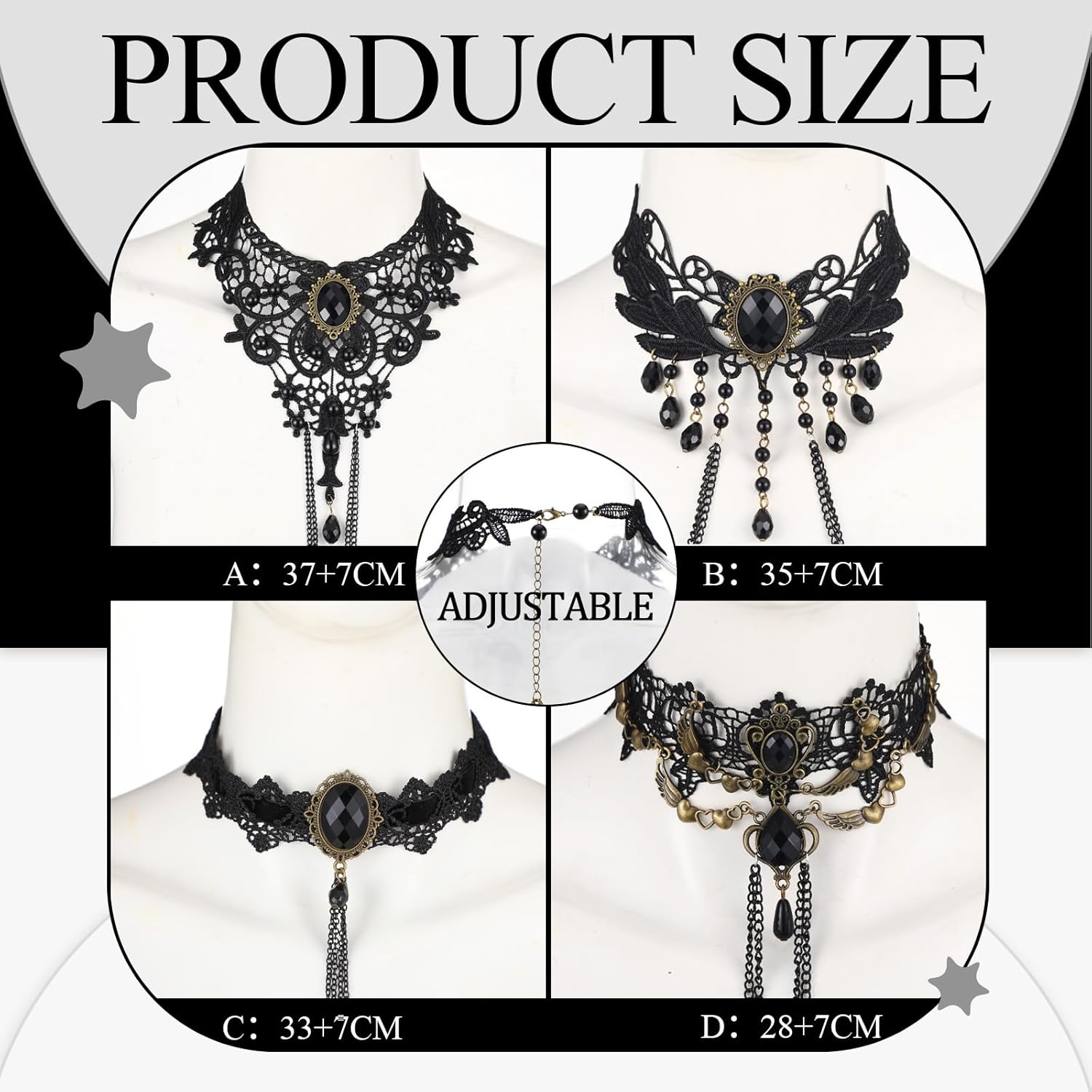 12 Pcs 14G Nipple Rings & Jewelry Set - Adjustable Body Piercing Nipple Chains & Barbell - QIAO CrystalQIAO CrystalQIAO Crystal