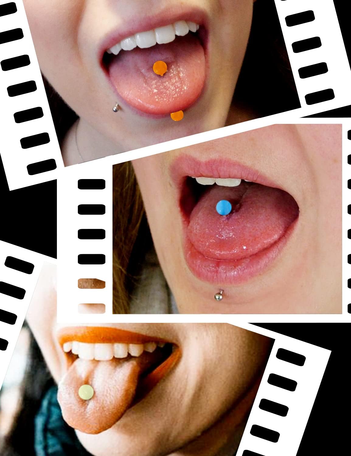 14G 16mm 14mm Glow in Dark Flexible Acrylic Straight Tongue Rings Plastic Nipple Ring Retainer Body Piercing Jewelry for Women Men 24PCS(12Pairs 14 Gauge Piercings - QIAO CrystalQIAO CrystalQIAO Crystal