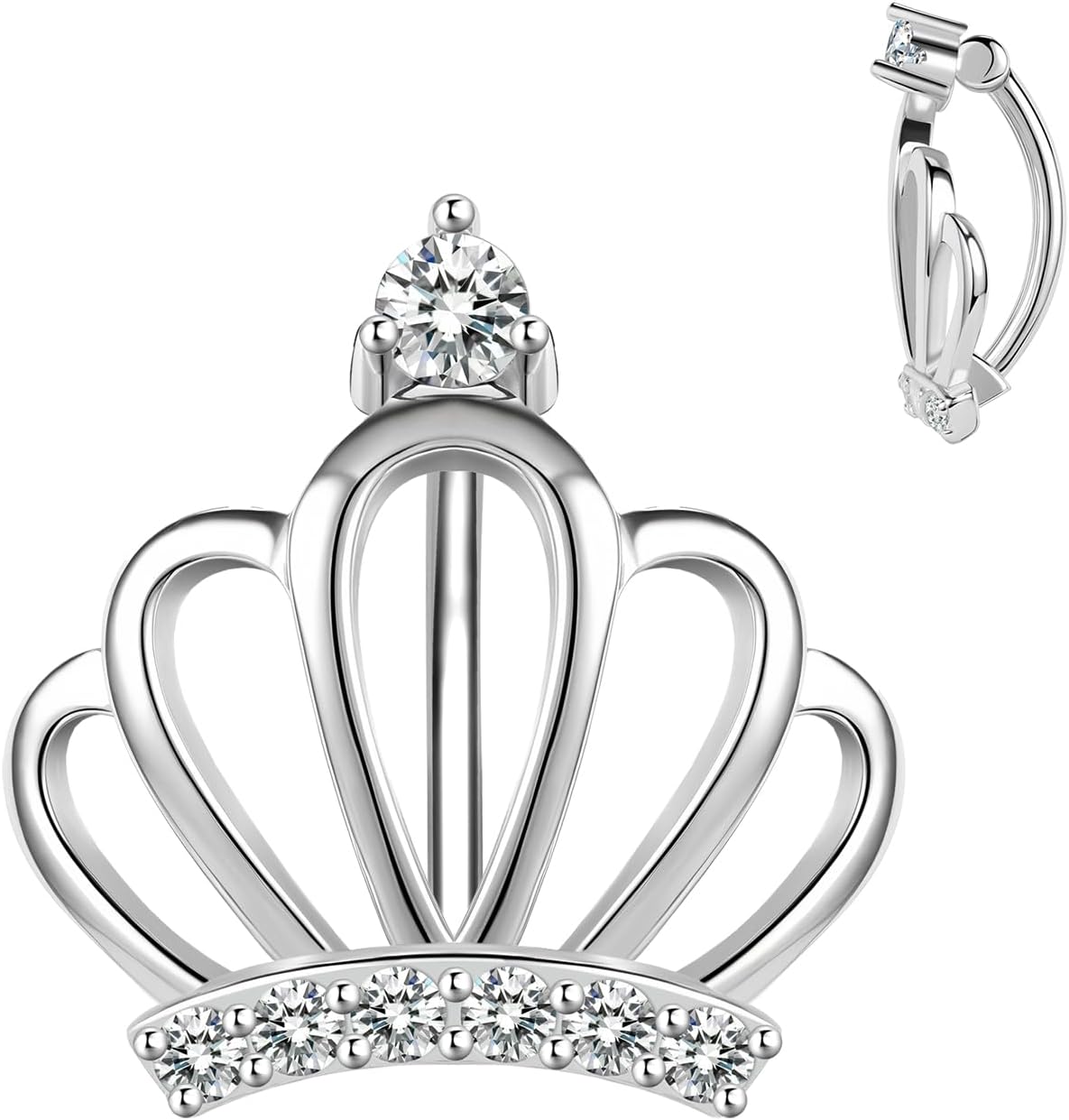 14G 925 Sterling Silver Clicker Belly Button Ring Crown Shape Belly Barbell Piercing 10/12mm Reverse Curved Hoop Navel Barbell Piercing Jewelry Silver Gold 1pc - 我的商店我的商店我的商店