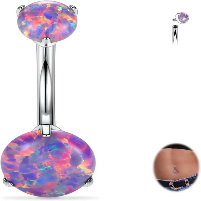 14G Belly Button Ring Titanium Belly Button Piercing Belly Ring Internally Threaded Navel Piercing Jewelry