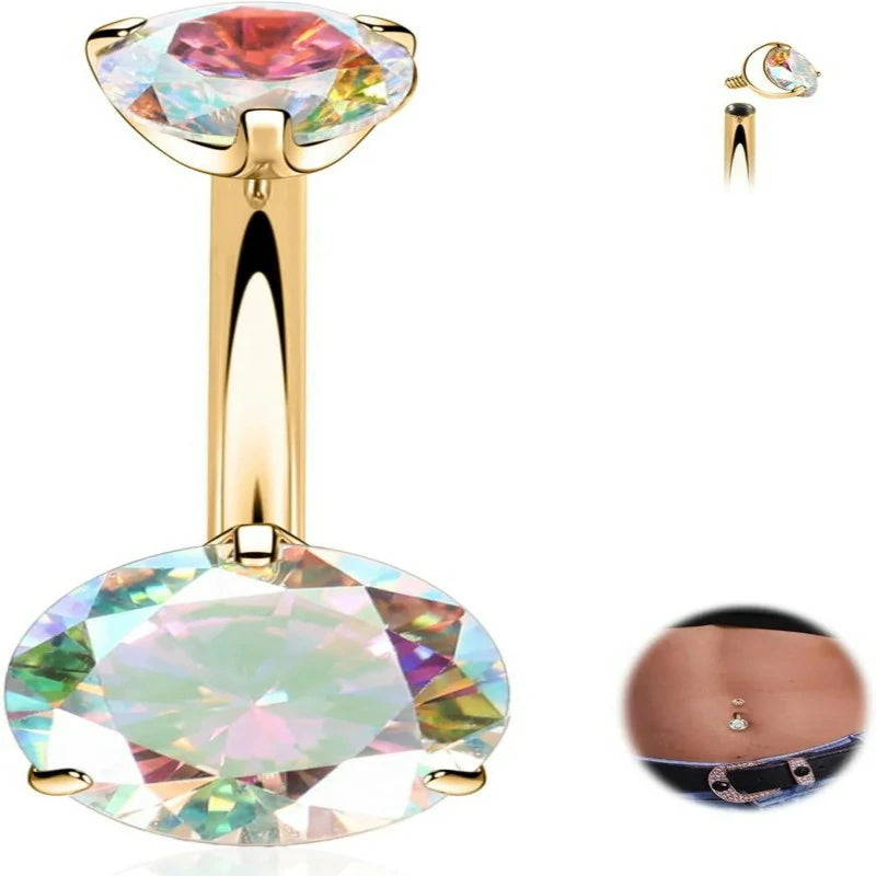 14G Belly Button Ring Titanium Belly Button Piercing Belly Ring Internally Threaded Navel Piercing Jewelry