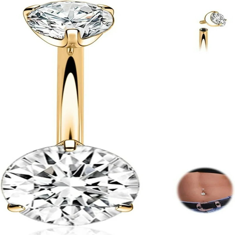 14G Belly Button Ring Titanium Belly Button Piercing Belly Ring Internally Threaded Navel Piercing Jewelry