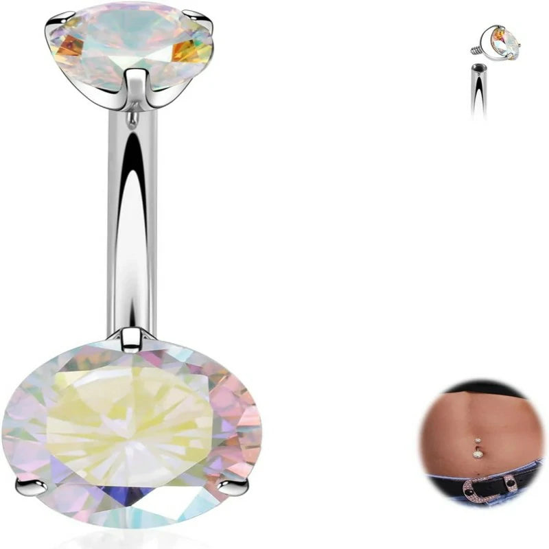 14G Belly Button Ring Titanium Belly Button Piercing Belly Ring Internally Threaded Navel Piercing Jewelry