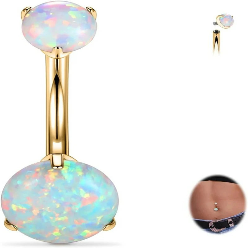 14G Belly Button Ring Titanium Belly Button Piercing Belly Ring Internally Threaded Navel Piercing Jewelry