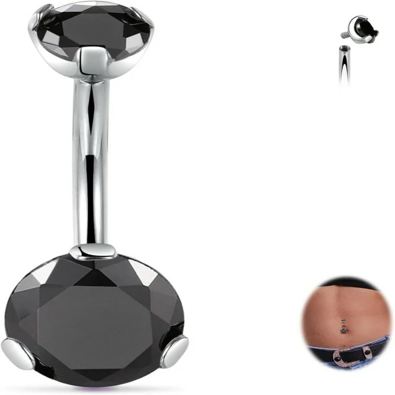 14G Belly Button Ring Titanium Belly Button Piercing Belly Ring Internally Threaded Navel Piercing Jewelry