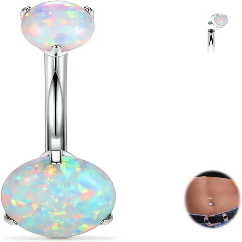 14G Belly Button Ring Titanium Belly Button Piercing Belly Ring Internally Threaded Navel Piercing Jewelry