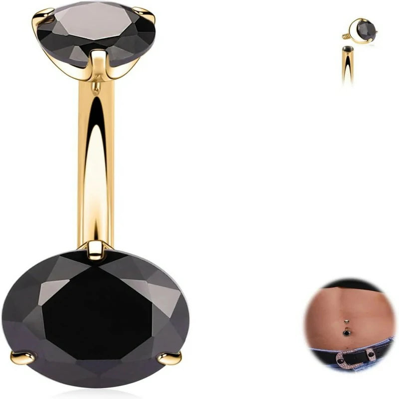 14G Belly Button Ring Titanium Belly Button Piercing Belly Ring Internally Threaded Navel Piercing Jewelry