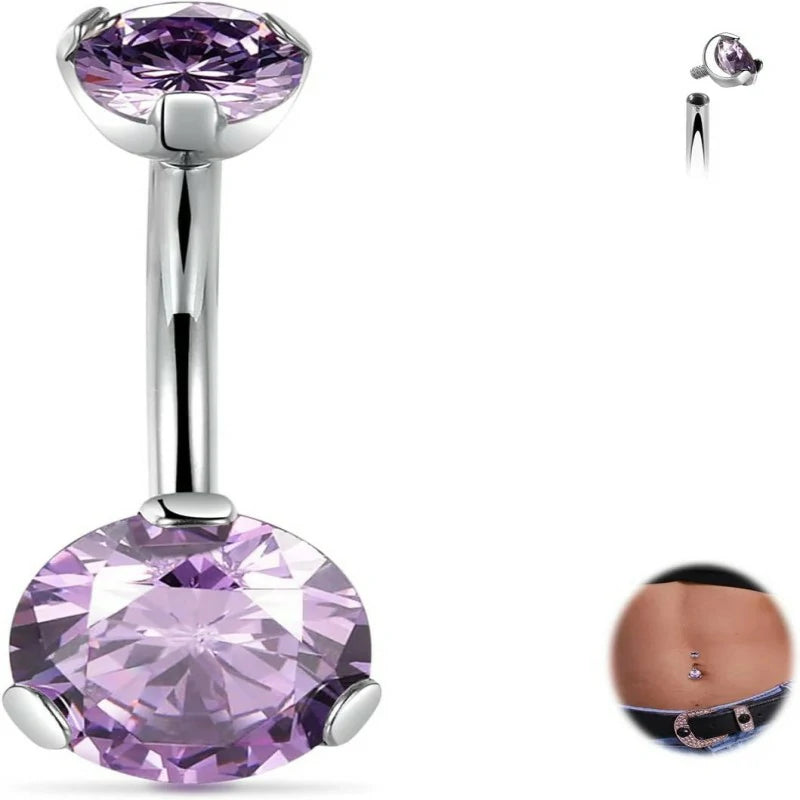 14G Belly Button Ring Titanium Belly Button Piercing Belly Ring Internally Threaded Navel Piercing Jewelry