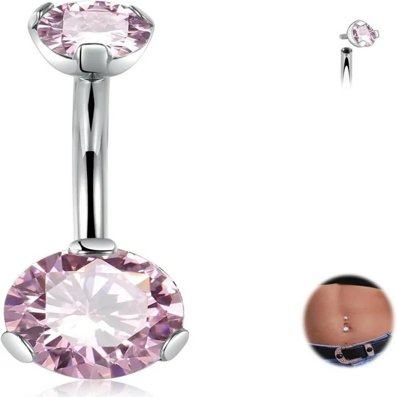 14G Belly Button Ring Titanium Belly Button Piercing Belly Ring Internally Threaded Navel Piercing Jewelry