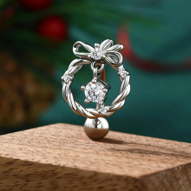 14G Christmas Belly Button Rings - Hinge Top Down Navel Rings