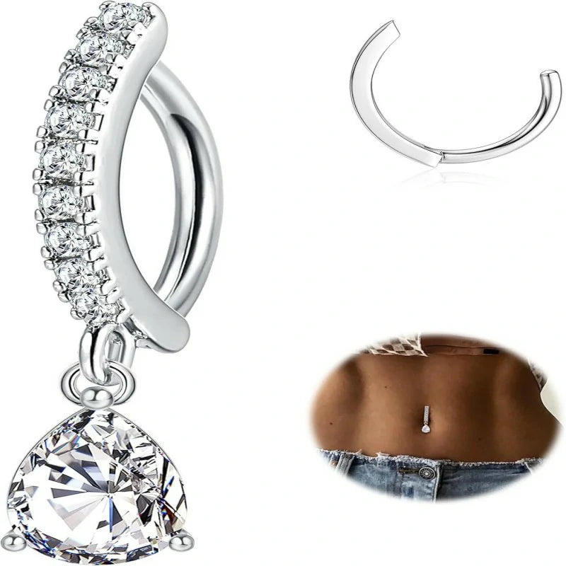 14G Clicker Belly Rings 316L Surgical Steel Dangle Belly Button Ring