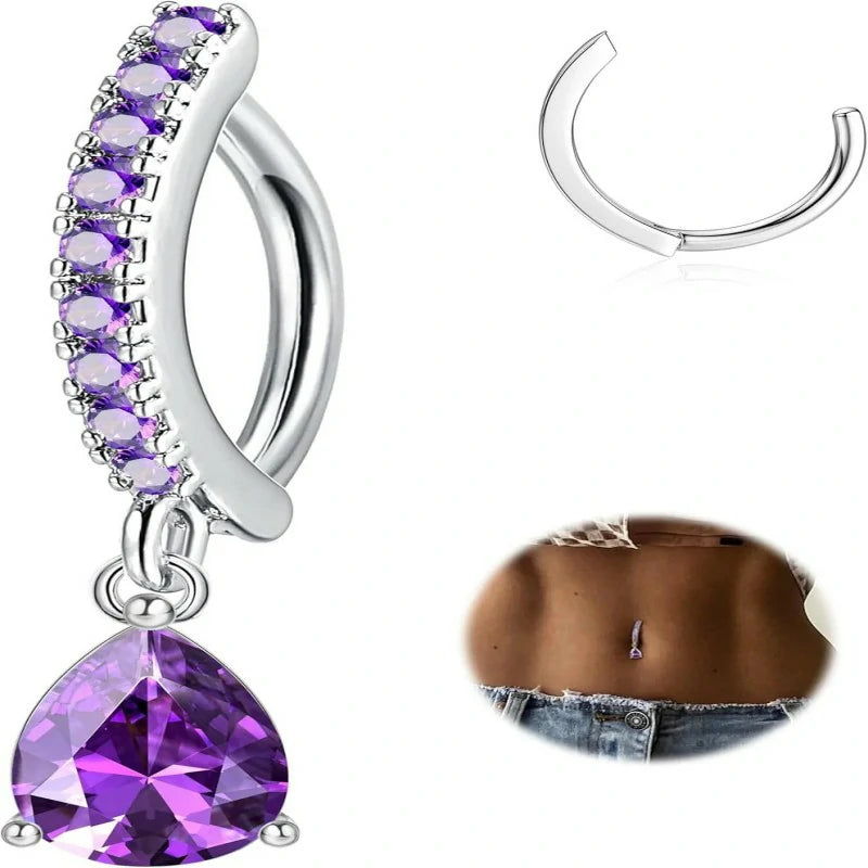 14G Clicker Belly Rings 316L Surgical Steel Dangle Belly Button Ring