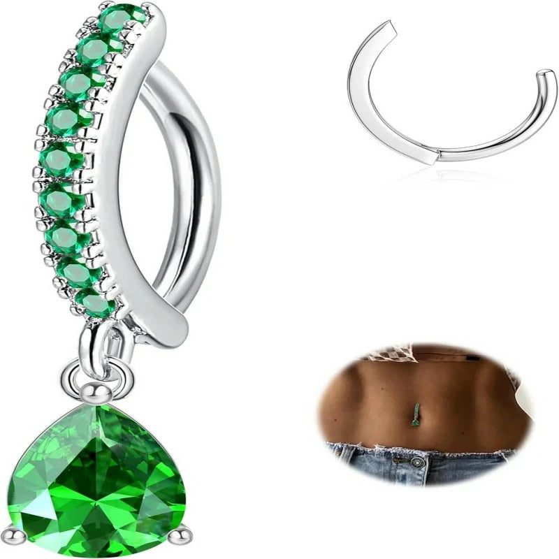 14G Clicker Belly Rings 316L Surgical Steel Dangle Belly Button Ring