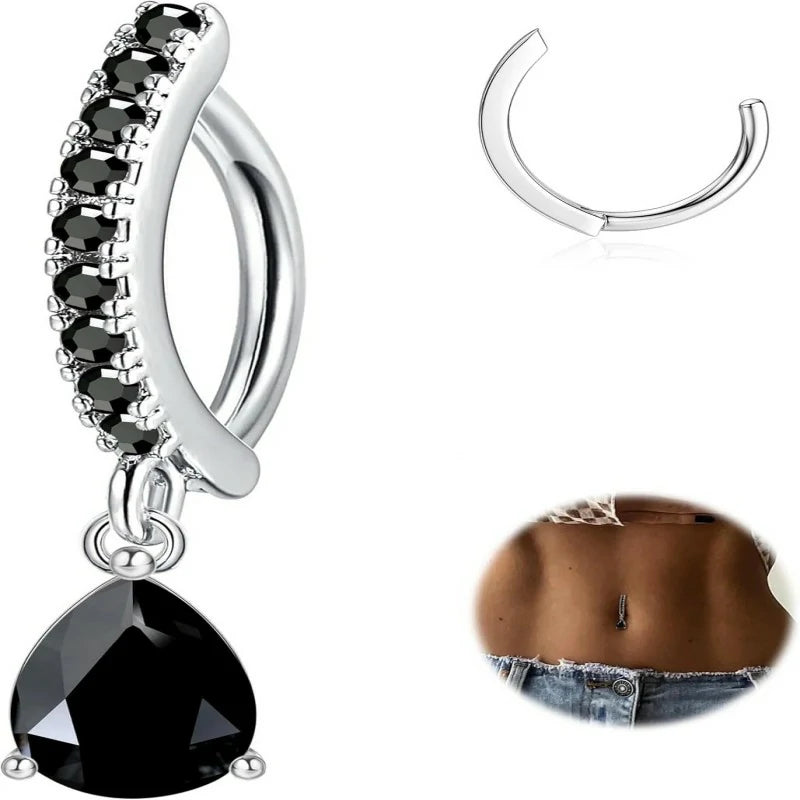14G Clicker Belly Rings 316L Surgical Steel Dangle Belly Button Ring