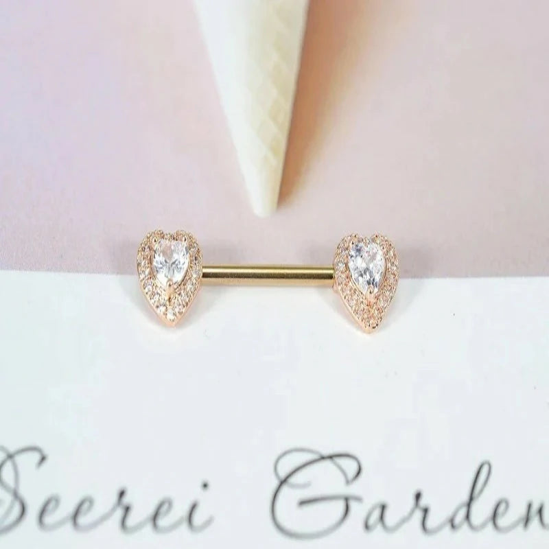 Love Heart Nipple Rings Tongue Ring Surgical Steel Nipple rings Piercing