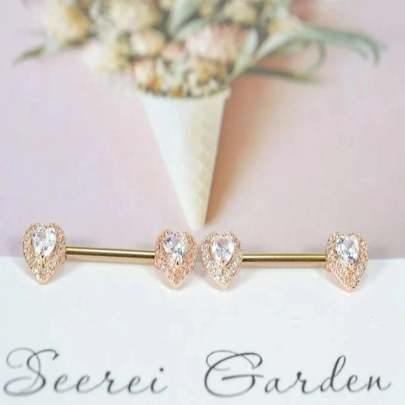 Love Heart Nipple Rings Tongue Ring Surgical Steel Nipple rings Piercing