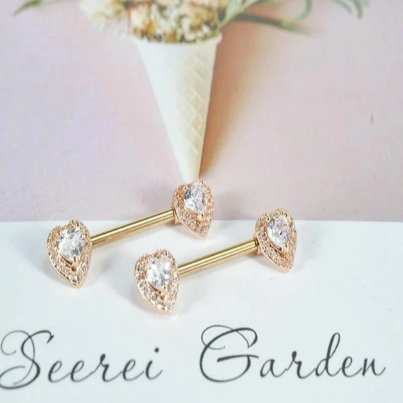 Love Heart Nipple Rings Tongue Ring Surgical Steel Nipple rings Piercing