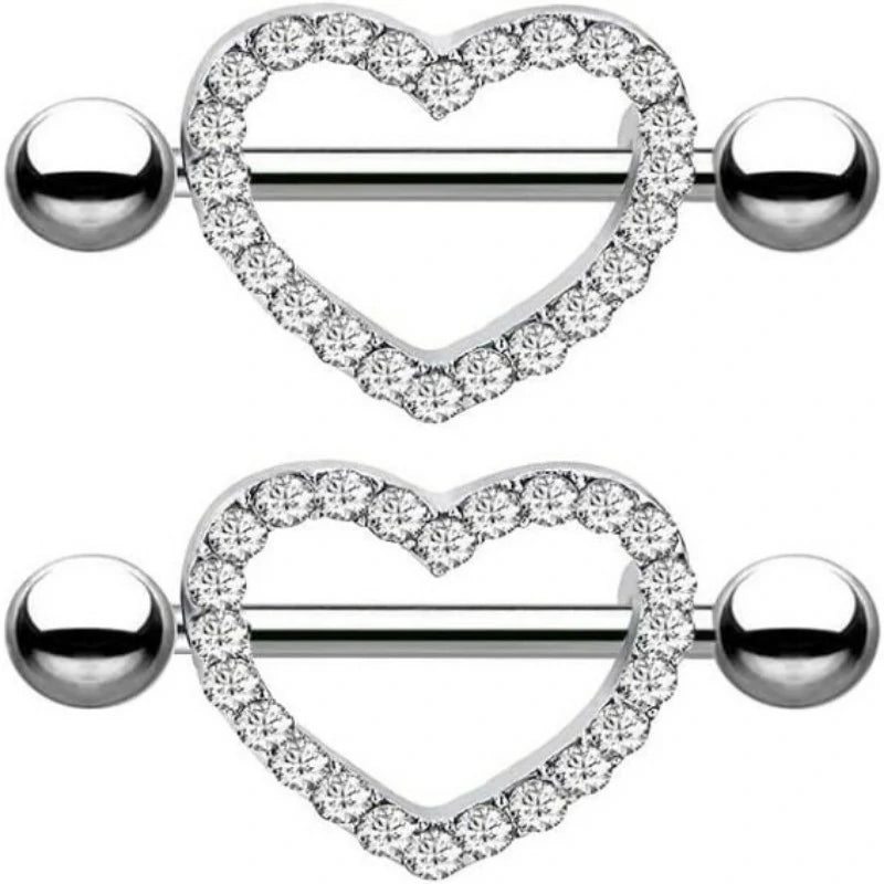 Love Heart Nipple Rings Tongue Ring Surgical Steel Nipple rings Piercing