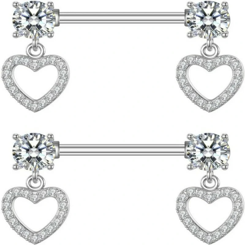 Love Heart Nipple Rings Tongue Ring Surgical Steel Nipple rings Piercing