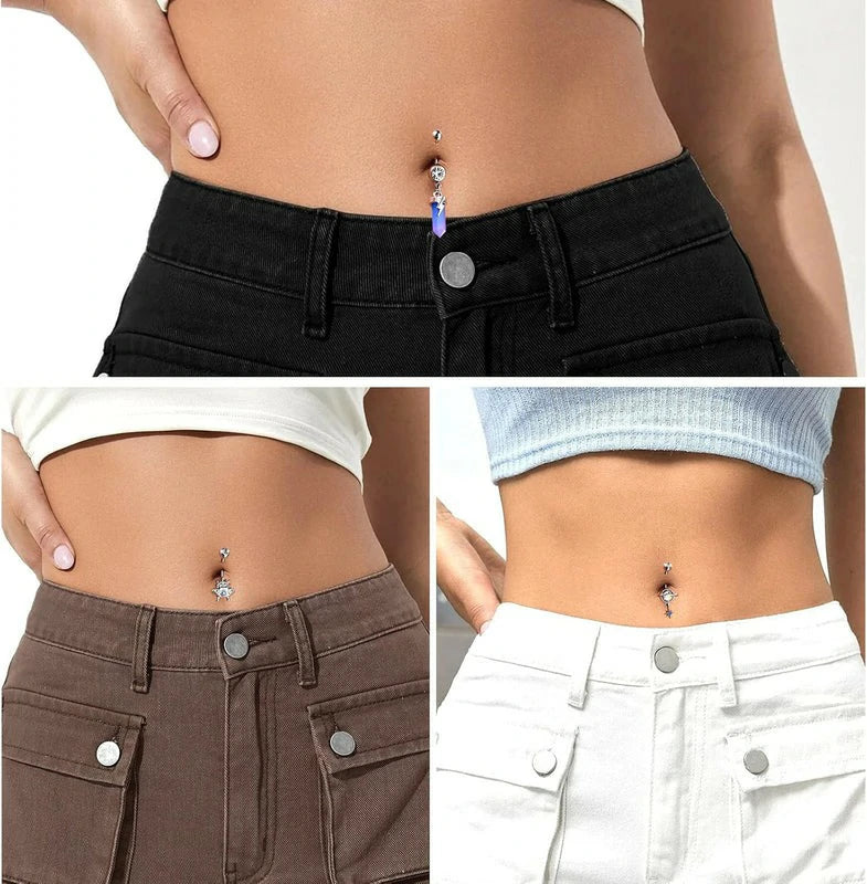 14G Dangle Belly Button Rings Steel Planet and Spaceship Piercing Moon