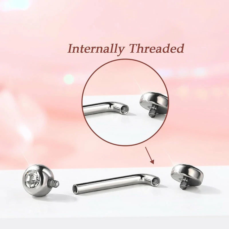 14G Stainless Steel 316L Belly Button Ring Transparent Round CZ Navel Piercing