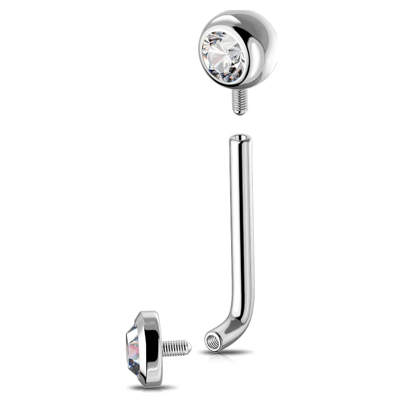 14G Stainless Steel 316L Belly Button Ring Transparent Round CZ Navel Piercing