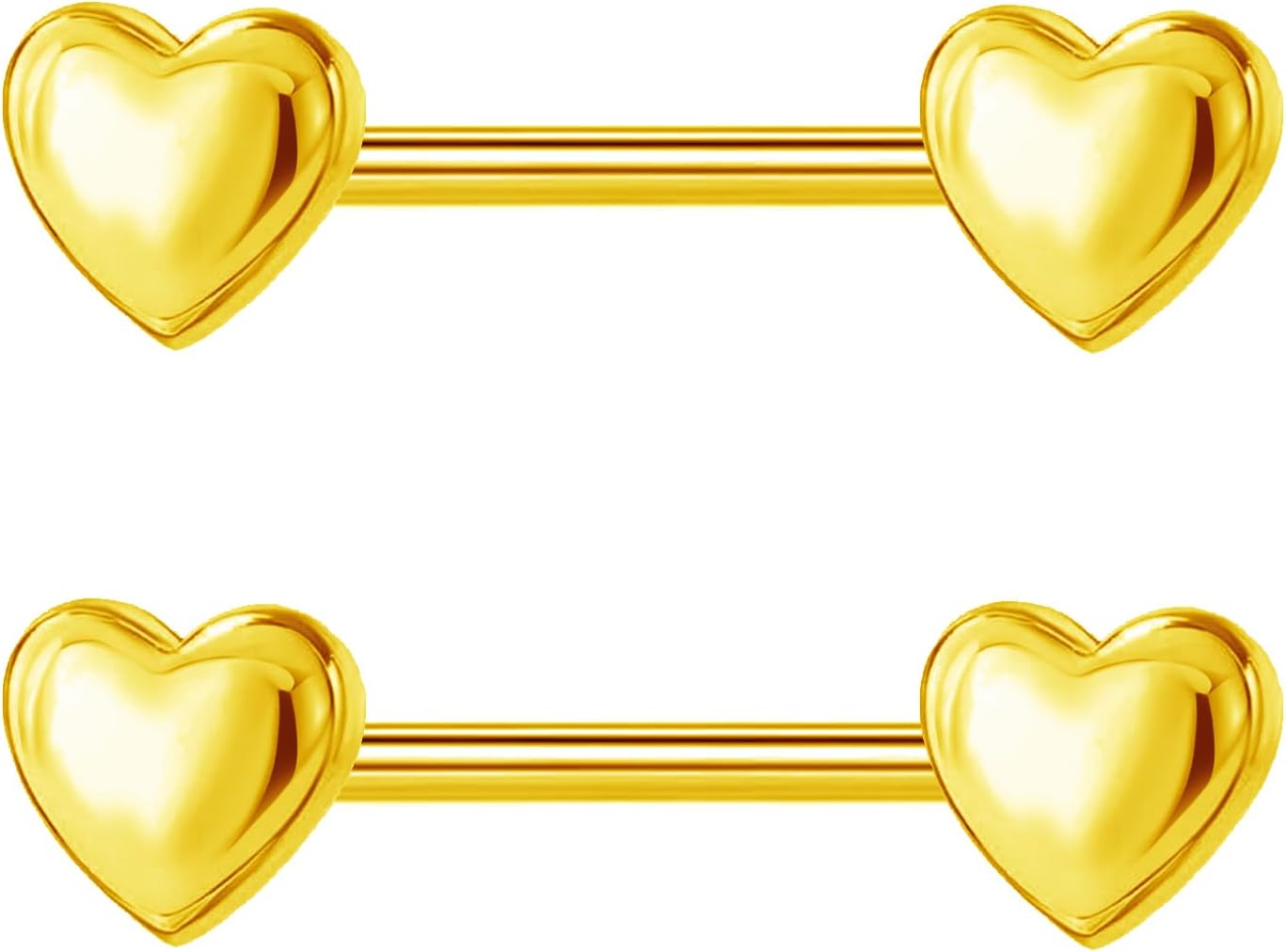 14G Minimalist Heart Nipple Rings 316L Stainless Steel Nipplerings Heart Tongue Rings Barbells Piercing Body Jewelry for Women - QIAO CrystalQIAO CrystalQIAO Crystal