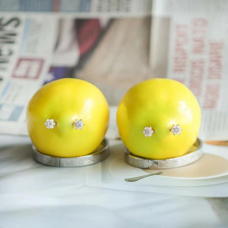 14G Opal Flower CZ Nipple Barbell Nipple Ring Piercing Jewelry