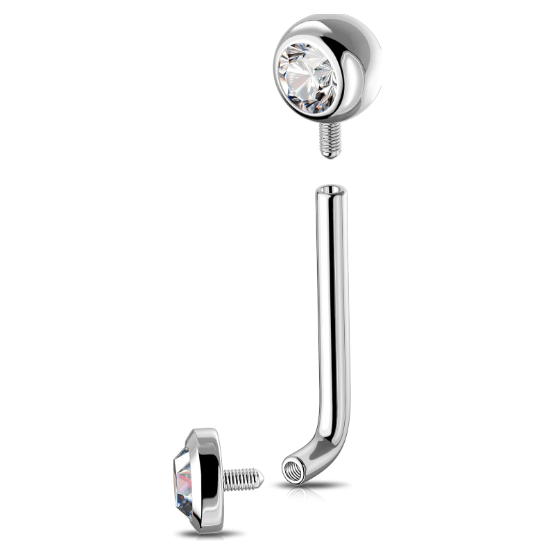 14G Stainless Steel 316L Belly Button Ring Transparent Round CZ Navel Piercing - QIAO Crystal我的商店QIAO Crystal