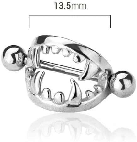 14GA 316L Stainless Steel Fang Nipple Shields