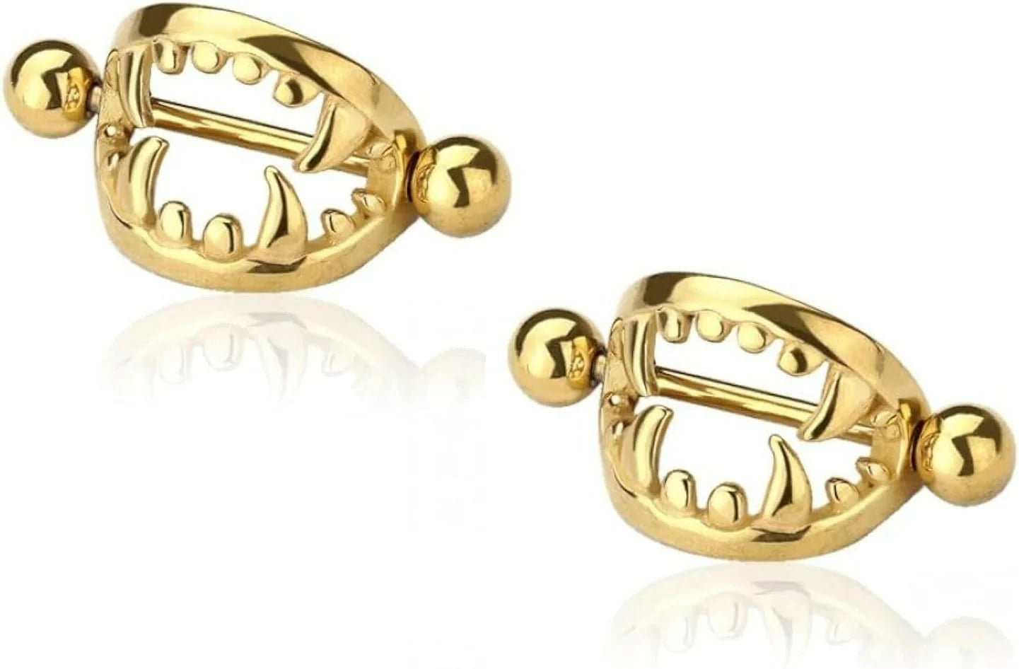 14GA 316L Stainless Steel Fang Nipple Shields