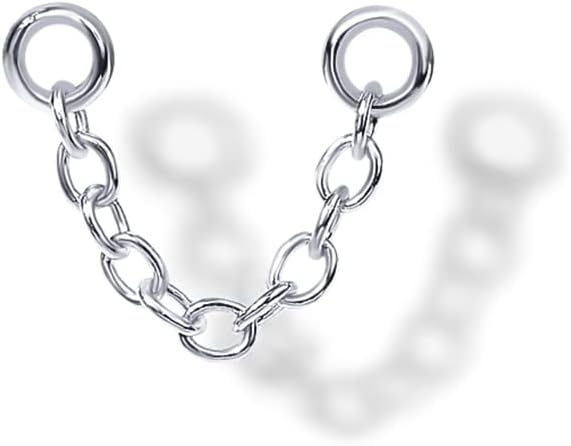 14K Earrings Chain Connectors Nose Rings Chain Studs Piercings Jewelry - QIAO CrystalQIAO CrystalQIAO Crystal