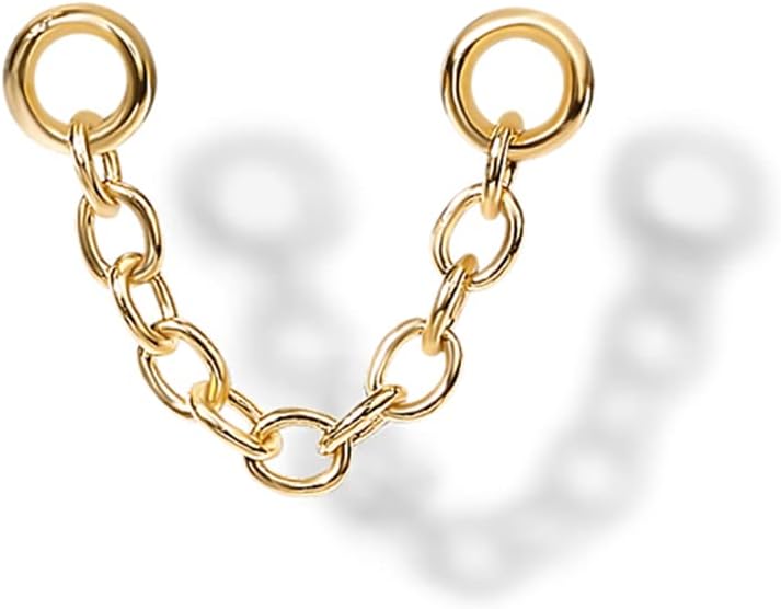 14K Earrings Chain Connectors Nose Rings Chain Studs Piercings Jewelry - QIAO CrystalQIAO CrystalQIAO Crystal