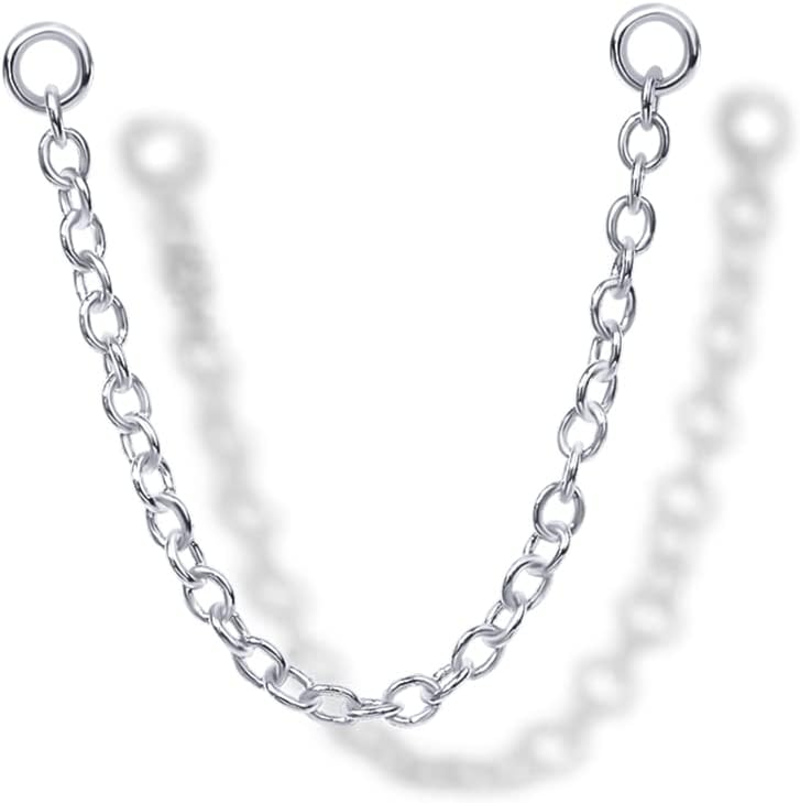 14K Earrings Chain Connectors Nose Rings Chain Studs Piercings Jewelry - QIAO CrystalQIAO CrystalQIAO Crystal