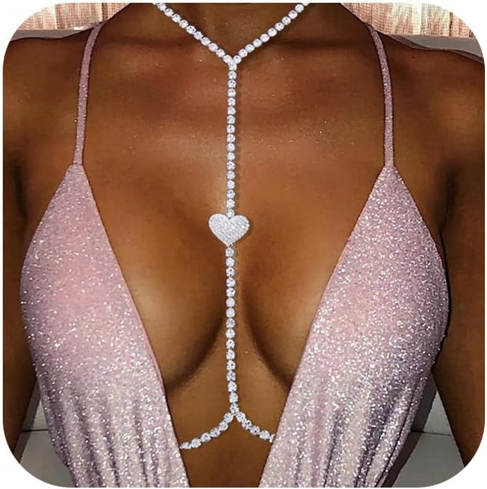 14K Gold Plated Sexy Body Chains Layered Rhinestone Crossover Bikini Bra Summer Beach Crystal Belly Waist Chain - QIAO CrystalQIAO CrystalQIAO Crystal