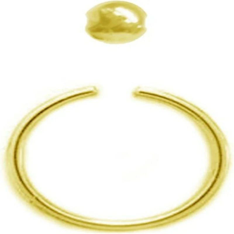 14K Solid Yellow Gold Nipple Ring Captive Bead Ring Body Jewelry 14 gauge