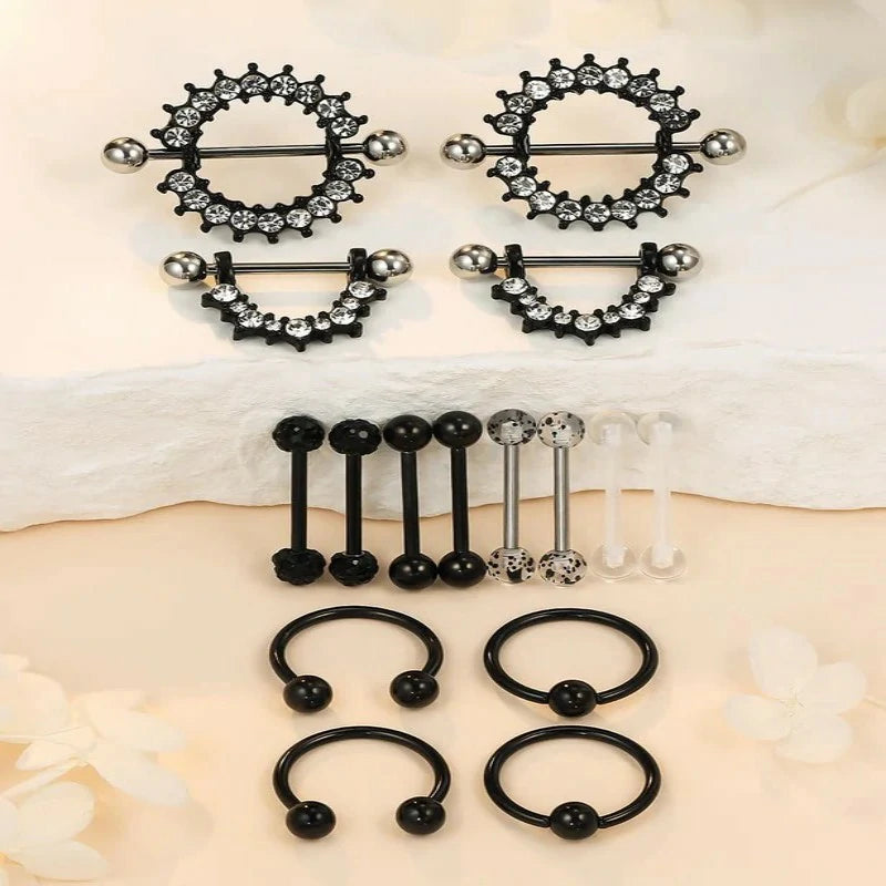 16G 14G Nipple Piercing Jewelry Tongue Rings Hypoallergenic Surgical Steel Screw Nipple