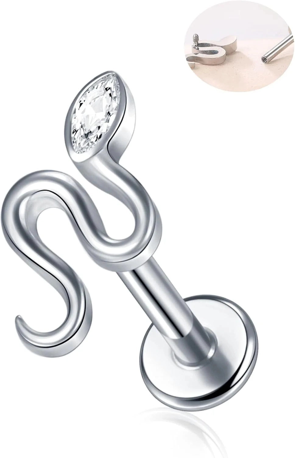 16G 8mm Titanium Flat Back Earrings Helix Tragus Conch Piercing Jewelry