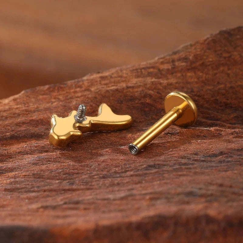 16G 8mm Titanium Flat Back Earrings Helix Tragus Conch Piercing Jewelry