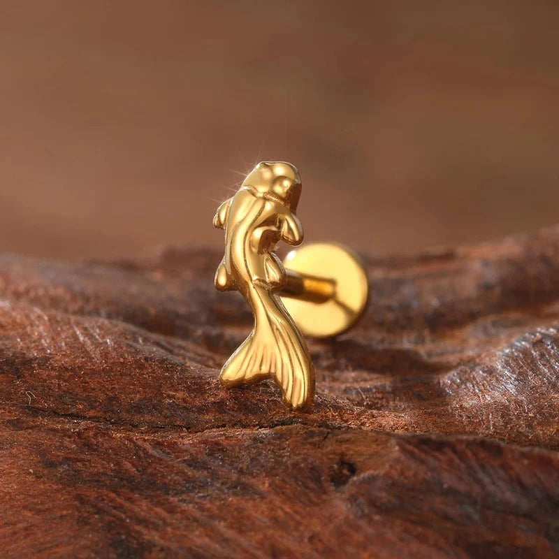 16G 8mm Titanium Flat Back Earrings Helix Tragus Conch Piercing Jewelry